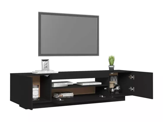 Meuble TV avec lumières LED noir 160x35x40 cm