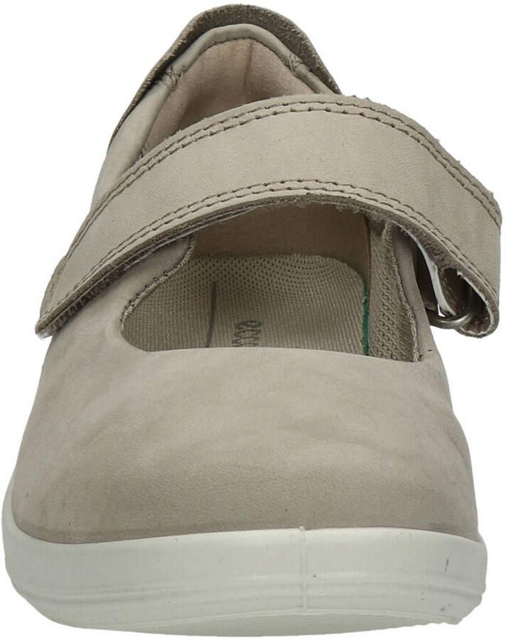 Ecco Soft 2.0 nubuck klittenbandschoenen taupe
