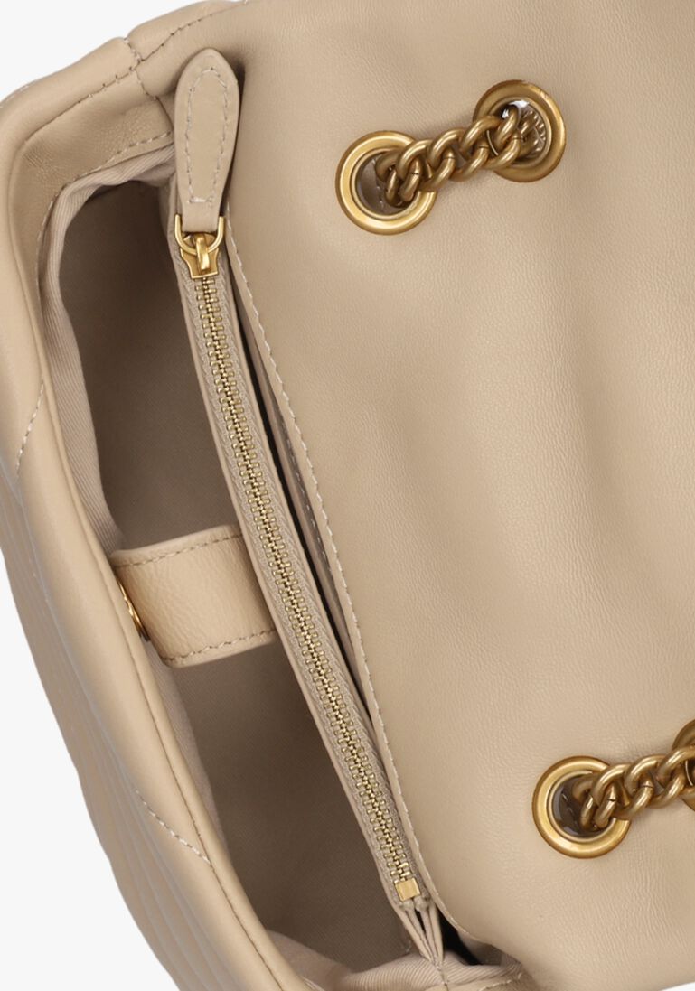 beige pinko schoudertas love puff mini