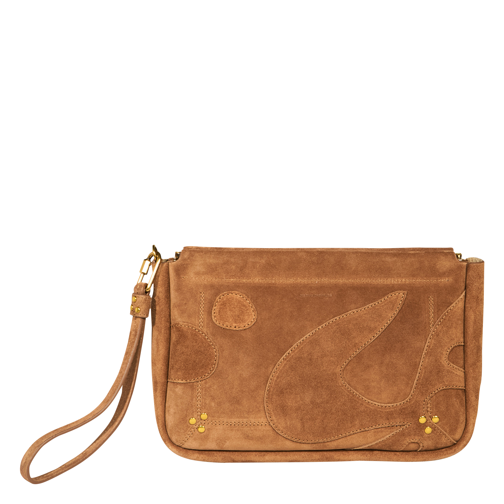 CLAP L - Pochette en cuir velours | Marron