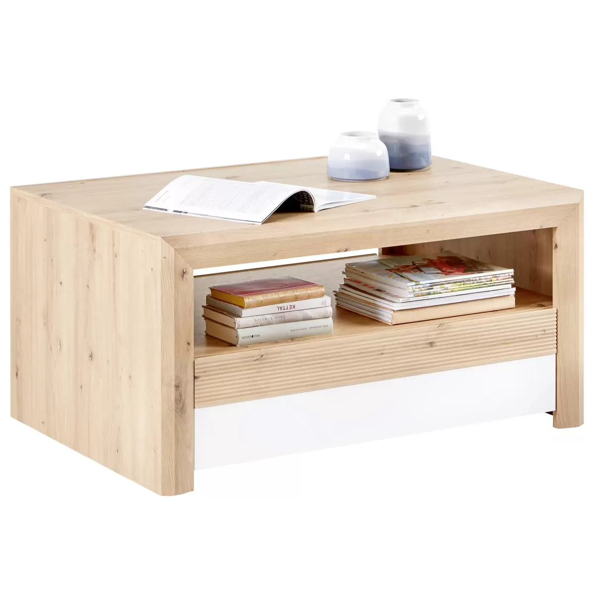 Salontisch Kashmir weiss,Eiche