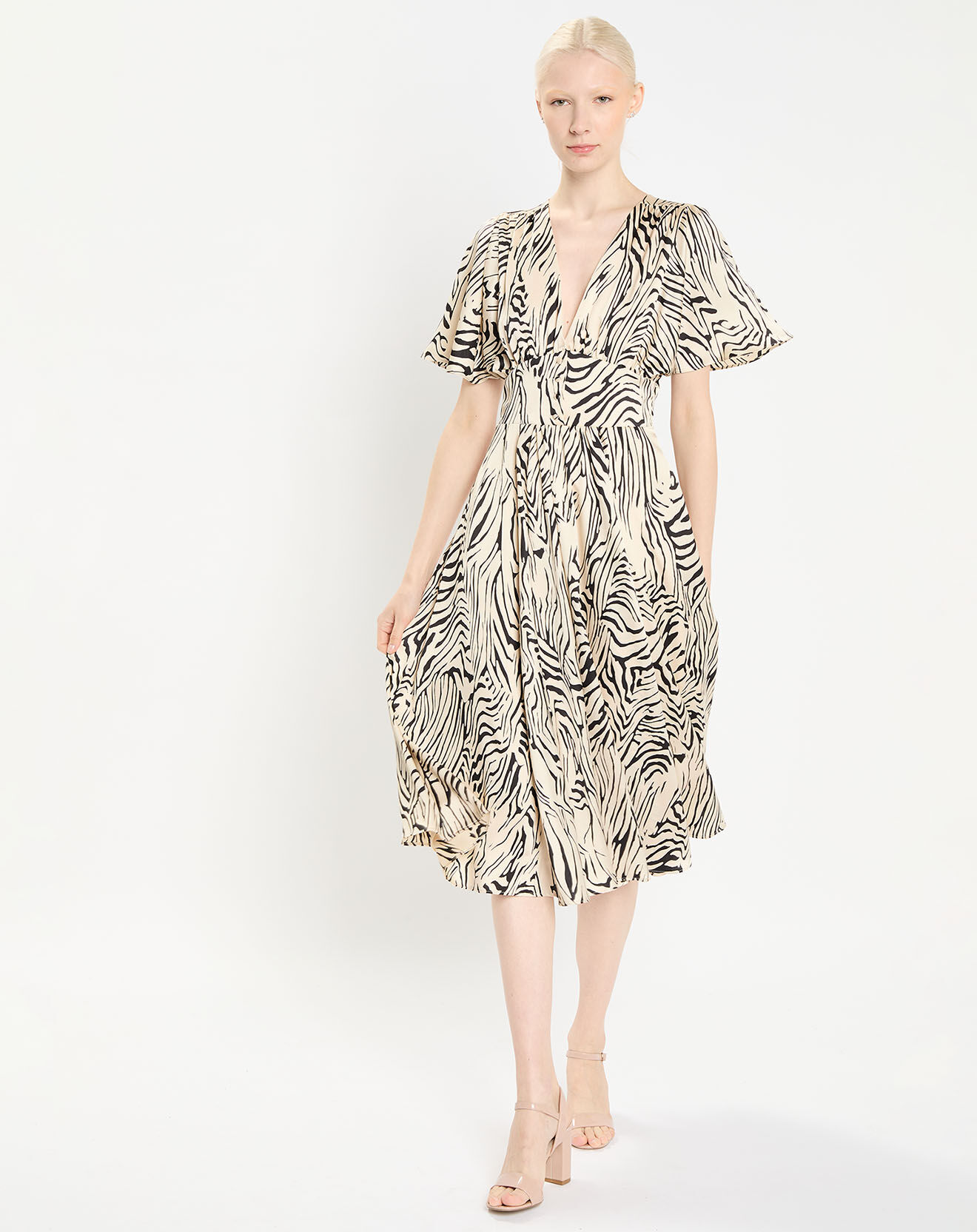Zapa Robe Rafi imprimée zèbre noir/beige