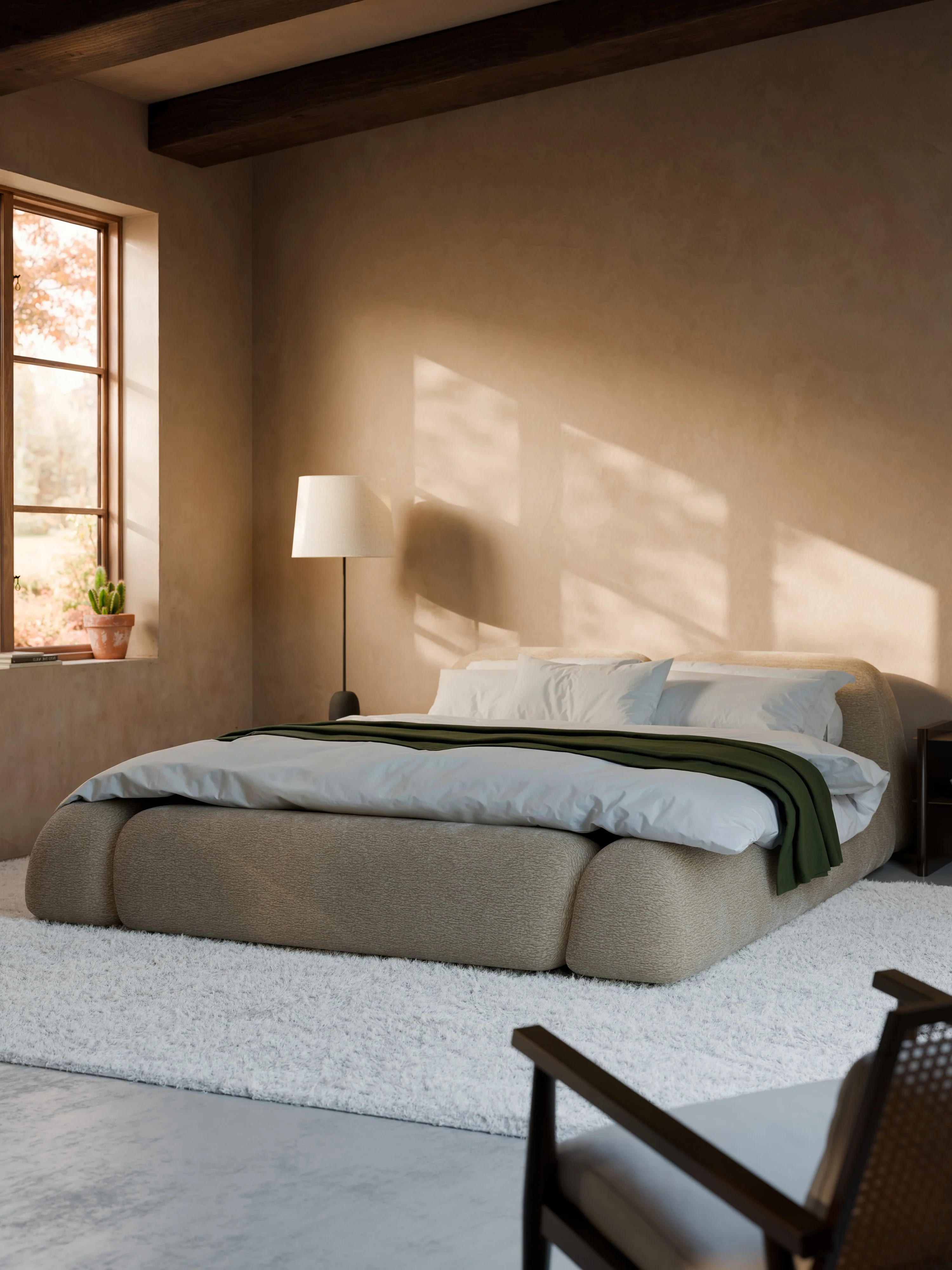 Gestoffeerd bed Wolke met opbergruimte
