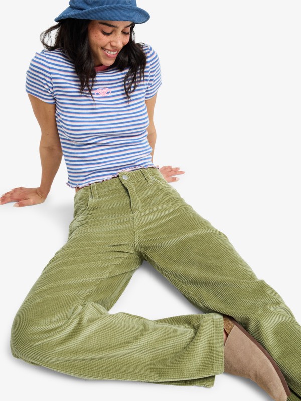 Dawn Patrol Corduroy Pantalon en velours Vert Femme