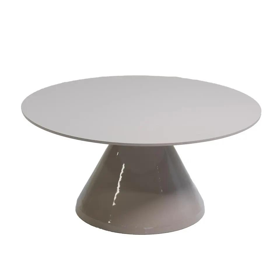 Salontafel Rond - Beige Aluminium Glans - 69x69x33,5cm - Kelsi