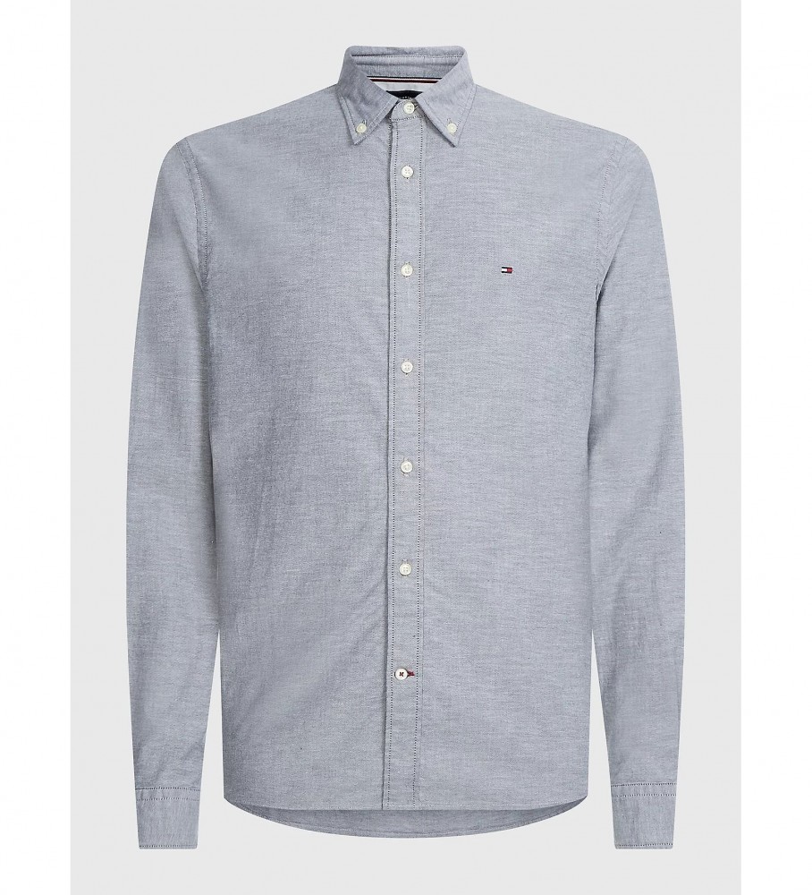 Camisa Tommy Hilfiger Coleção 1985 TH Flex Azul Escuro