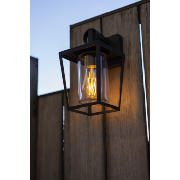Lutec buitenwandlamp West E27 mat zwart
