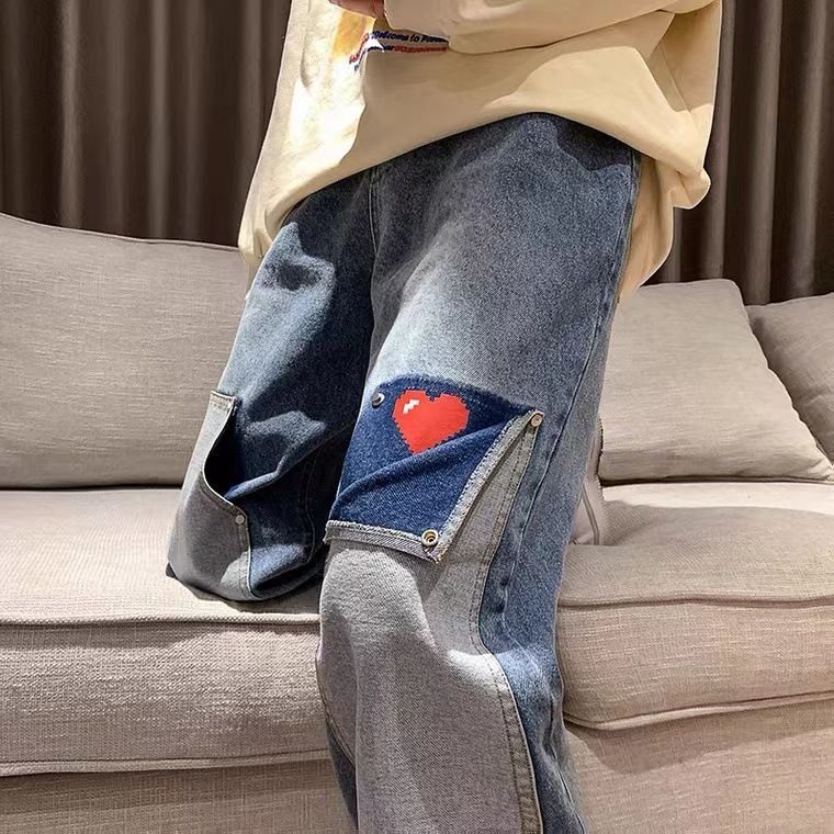 GRAYCIOUS - Wijde jeans met hartpaneel