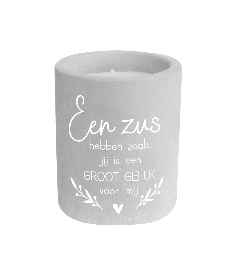 Grijze Cement Kaars Zus 8cm