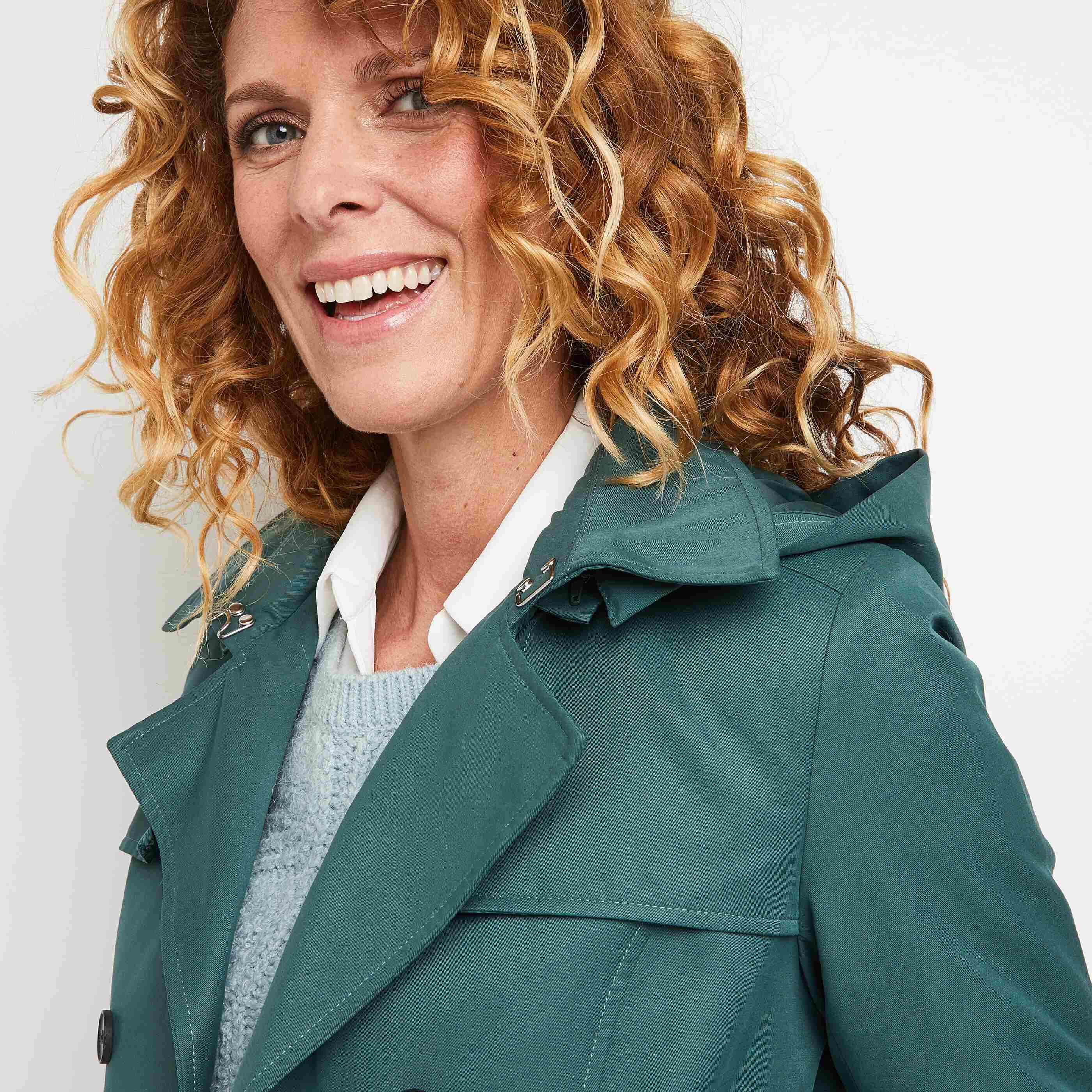 Trench long femme - VERT