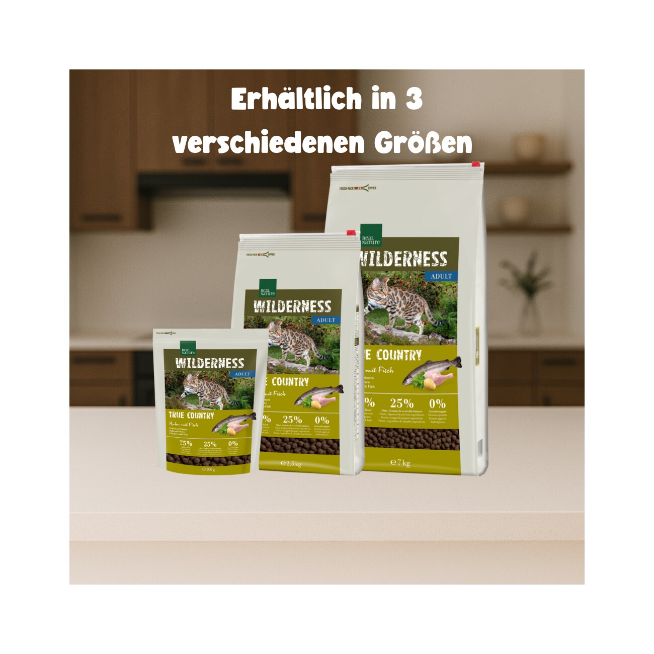 REAL NATURE WILDERNESS Trockenfutter Katze, Adult, True Country, Huhn mit Fisch 7 kg