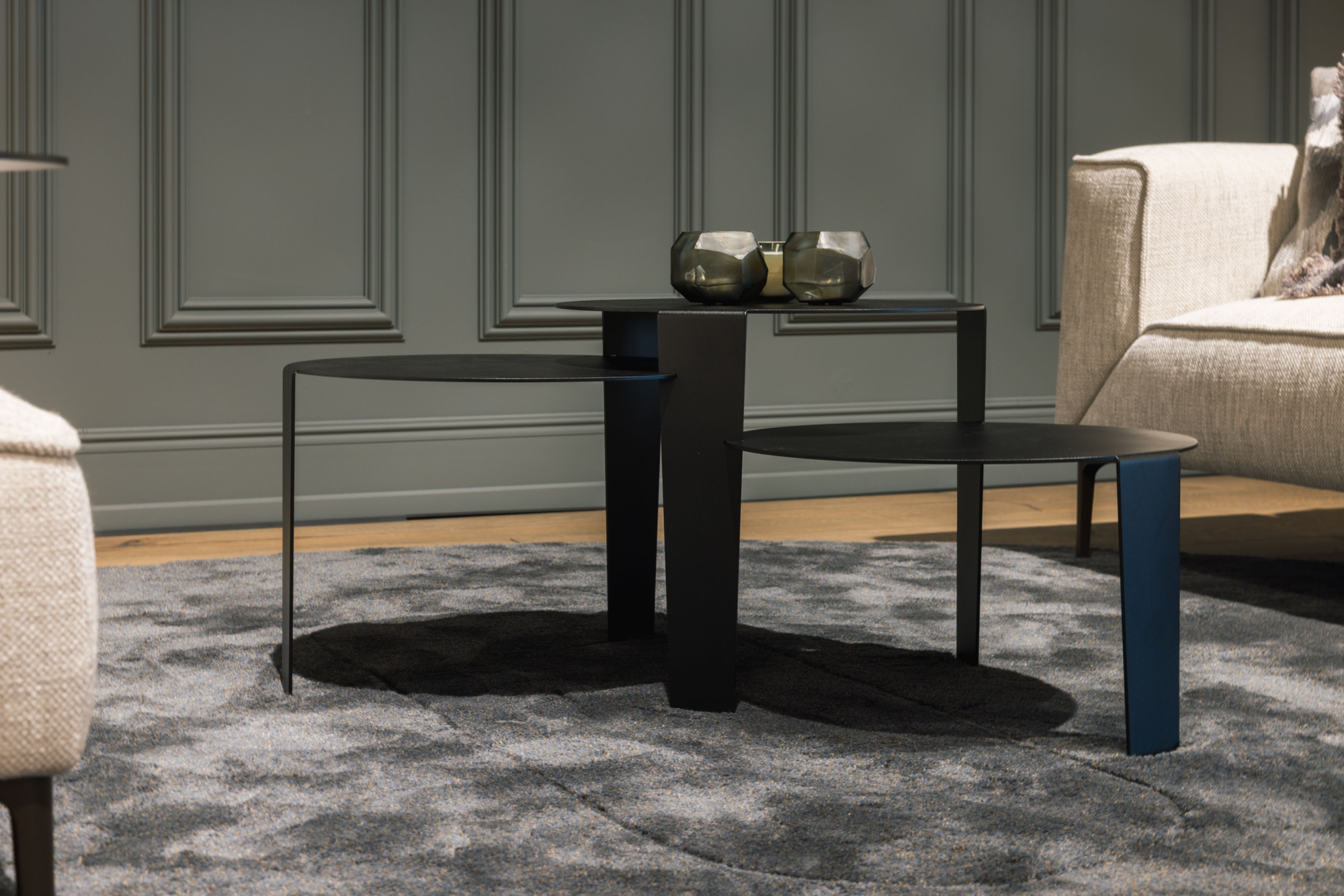 Salontafel Cascado Ø50 zwart - set van 3