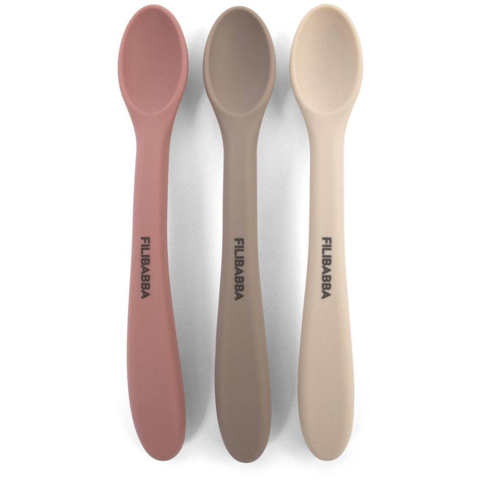 Køb FILIBABBA Rose Mix Silicone Feeding Skeer 3-Pak