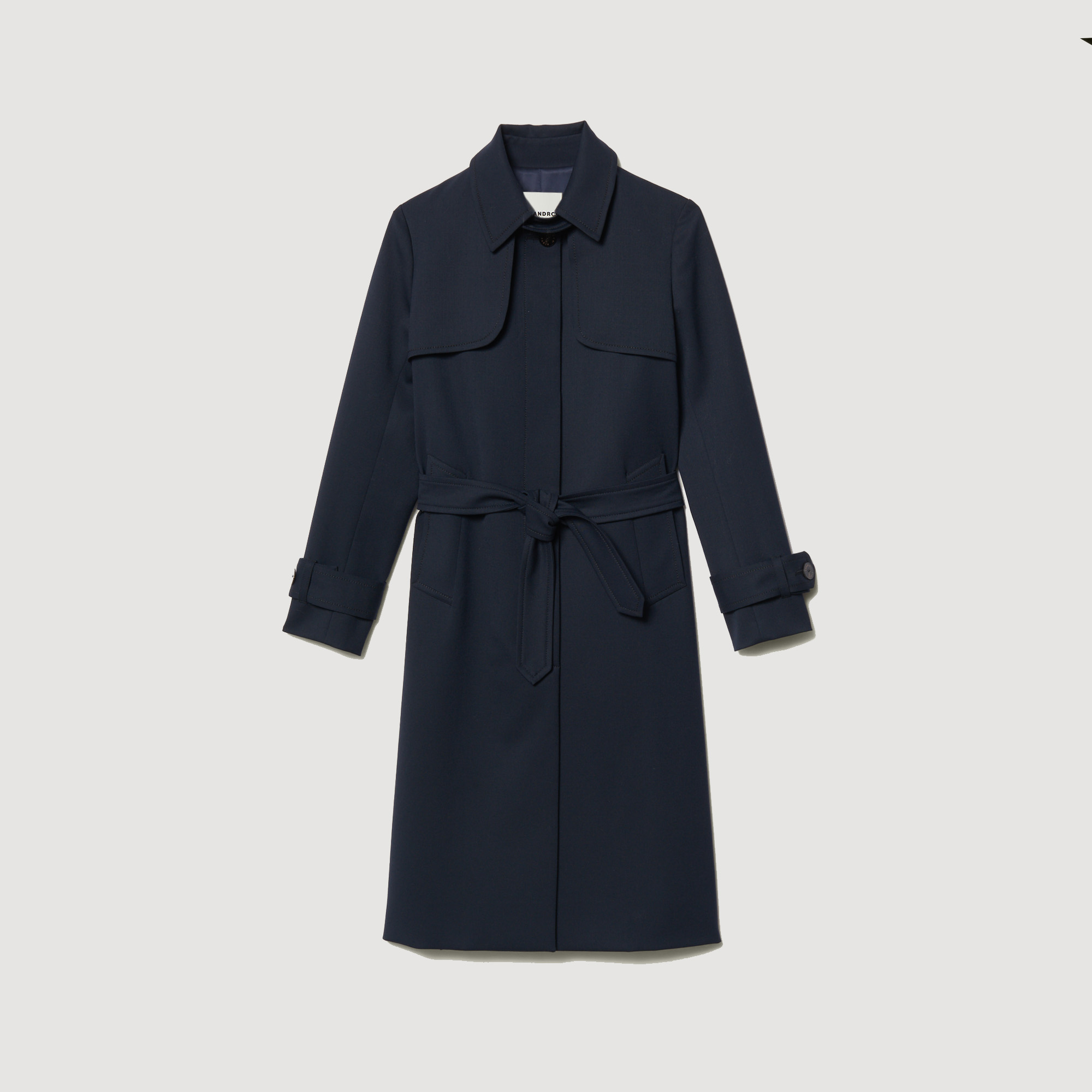 Trench-coat á empiécement plisse