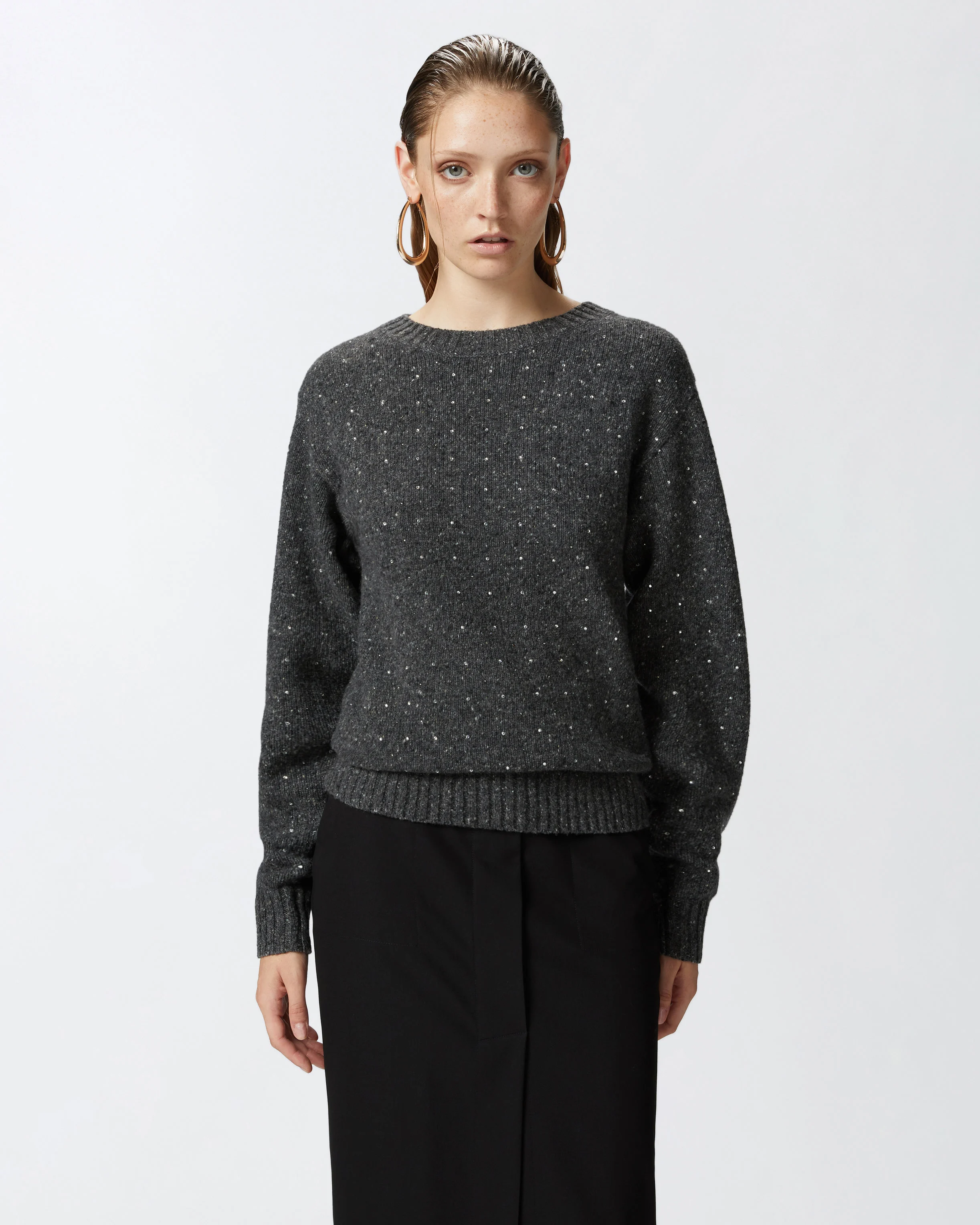 Pull en alpaga mélangé avec strass | Multicolore