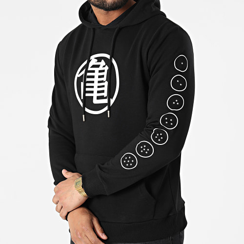 Sweat Capuche Kame Kanji Noir Blanc