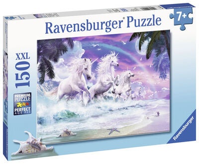 Ravensburger Puslespill Enhjørninger På Strand 150 Brikker