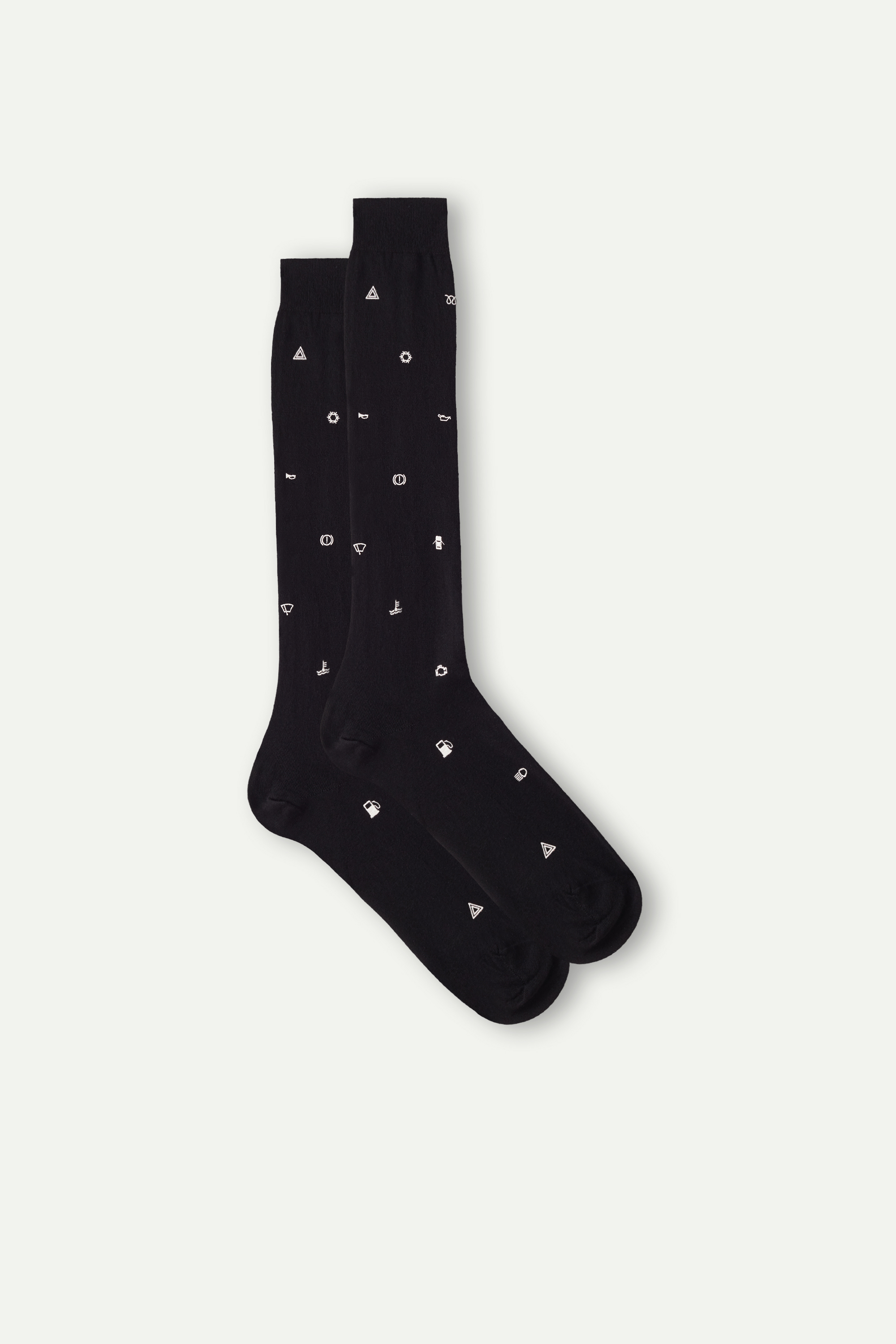Meias de algodão estampadas até o joelho