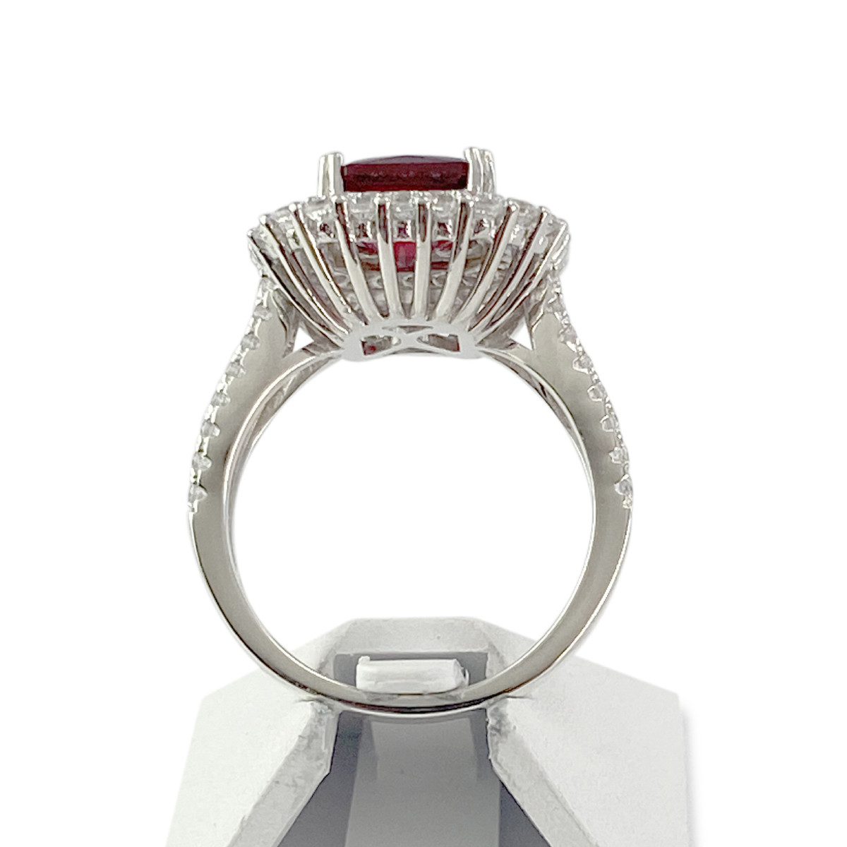 Bague d'occasion argent 925 zirconias rouge et blancs