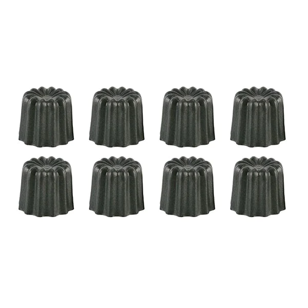 Lot de 8 moules à canelés en aluminium anti-adhésif 4,5cm Patisse