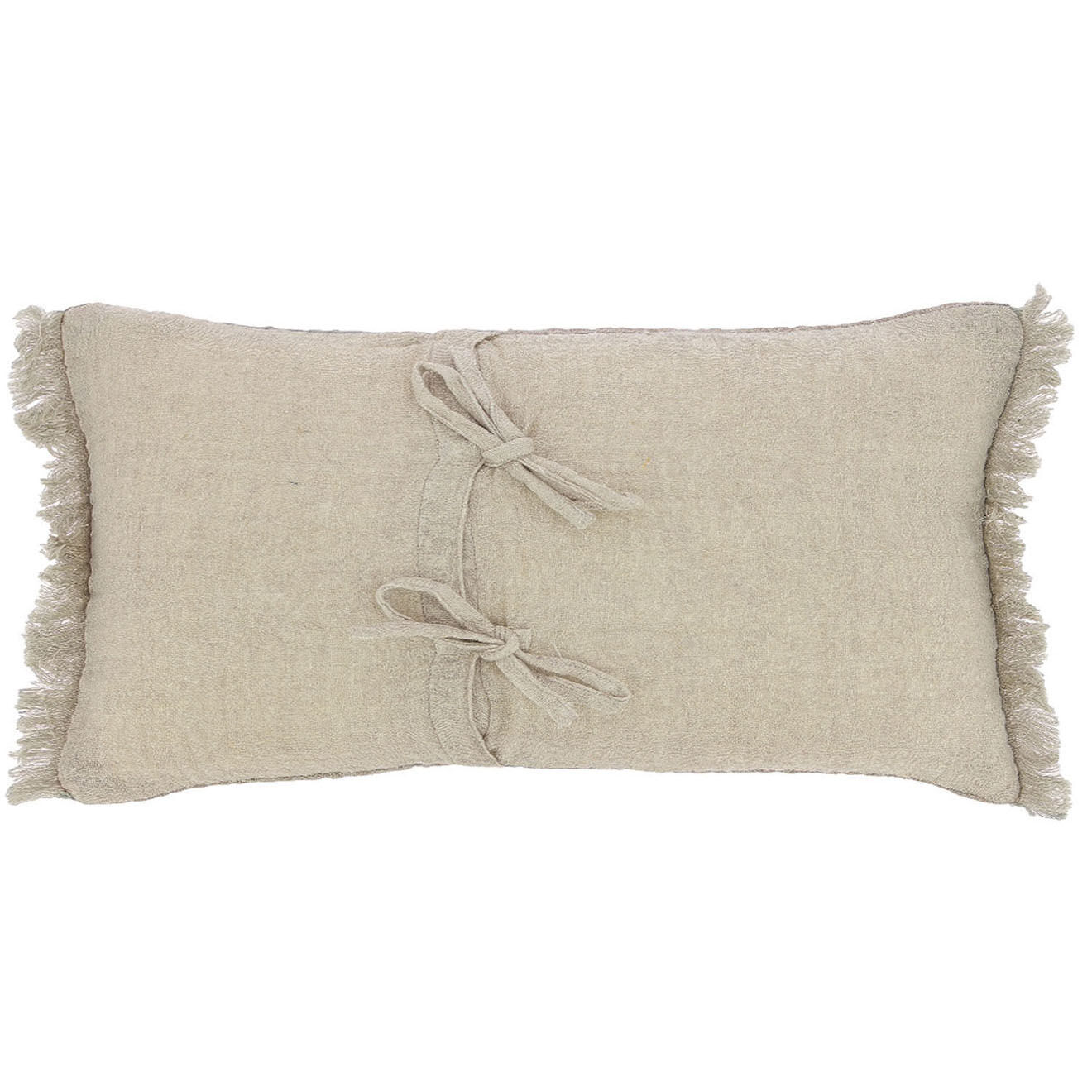 En Fil d'Indienne Housse de coussin Étamine naturel - 45x100 cm