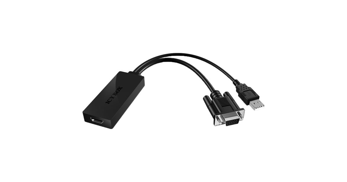 ICY BOXIB-AC512 VGA + Audio - HDMI Adapter  (Zwart)