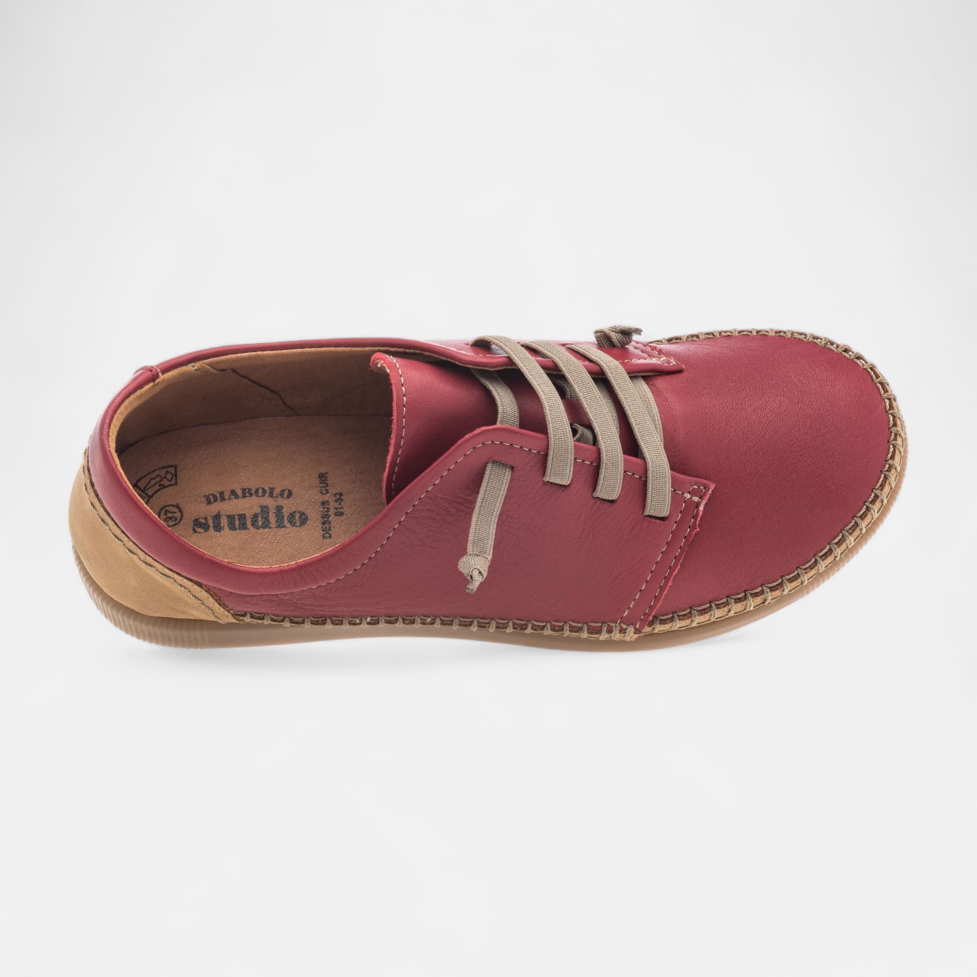Baskets basses Femme en cuir rouge