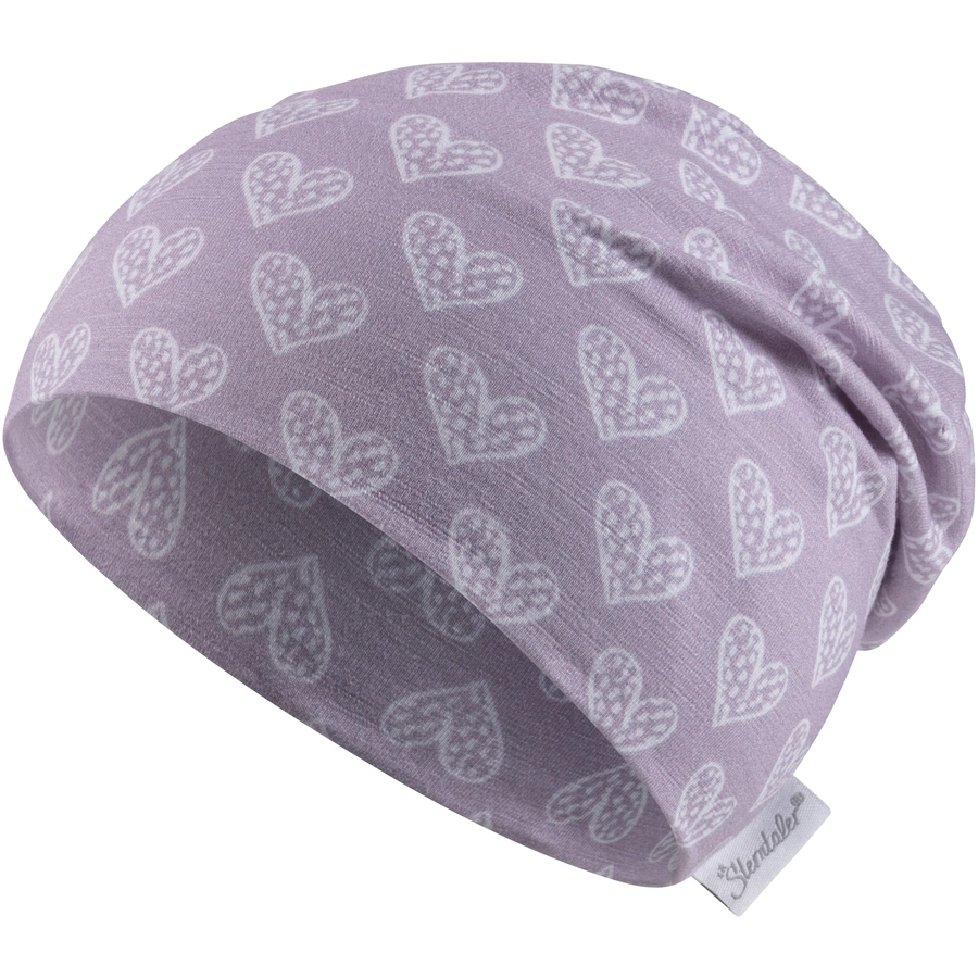 Sterntaler Slouch-Beanie Herzen flieder