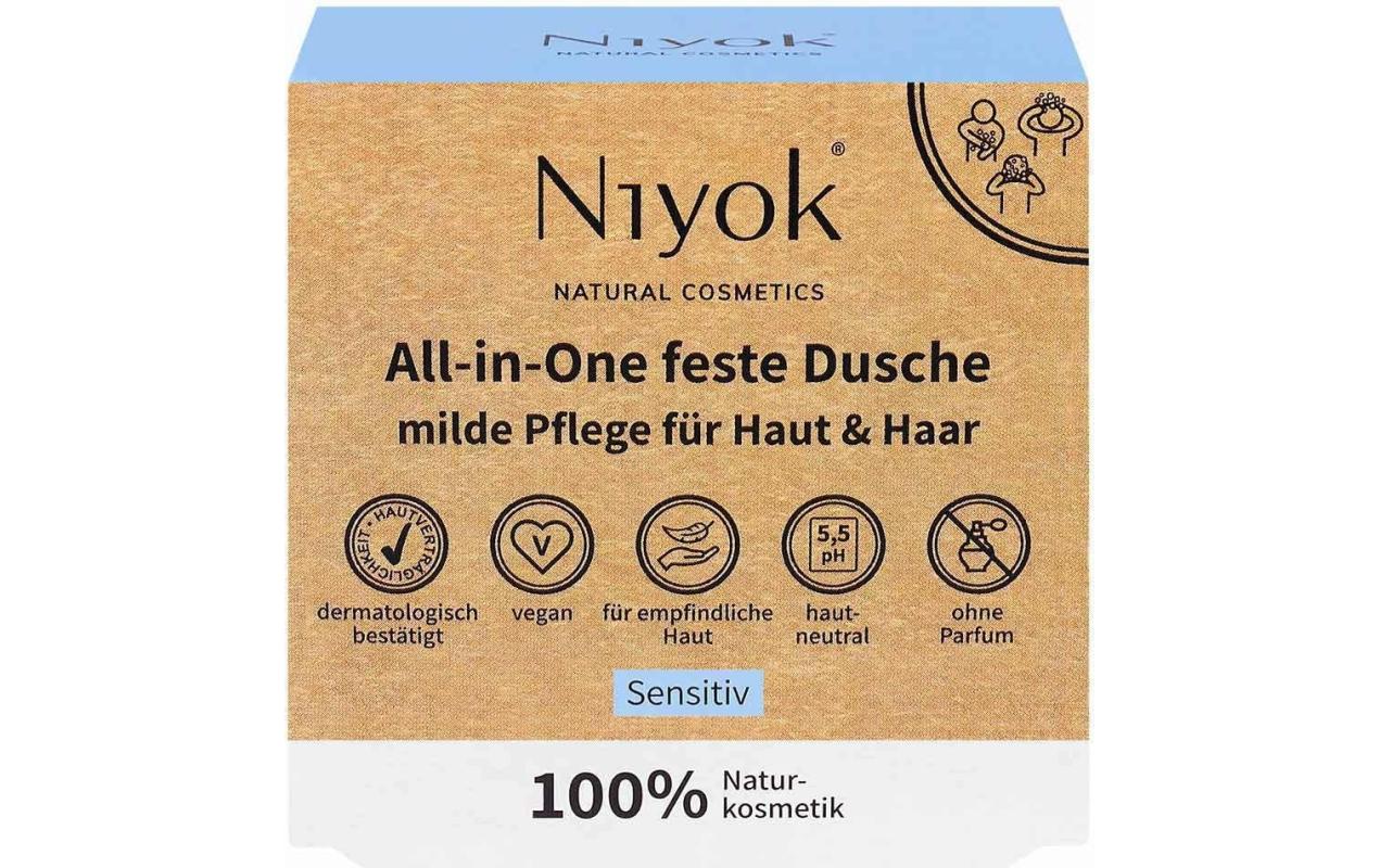 Feste Dusche all-in-one Sensitiv 80 gNatürliche feste 4 in 1 Pflegedusche für empfindliche Haut