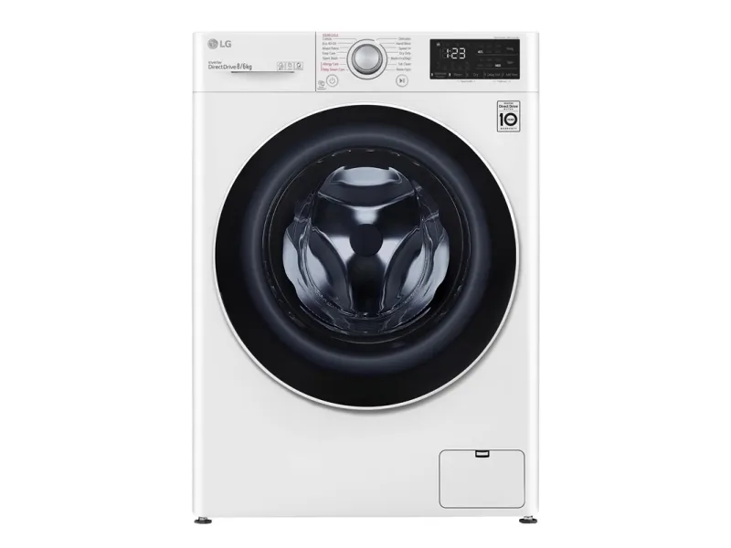 LG Serie R5 F4DR509SBW - Vaske-/ tørremaskine - bredde: 60 cm - dybde: 62 cm - højde: 85 cm - frontbetjening - 9 kg - 1400 rpm - hvid