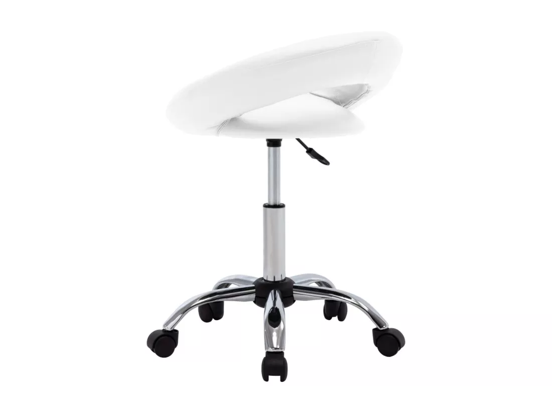 Chaise de travail roulante Blanc Similicuir