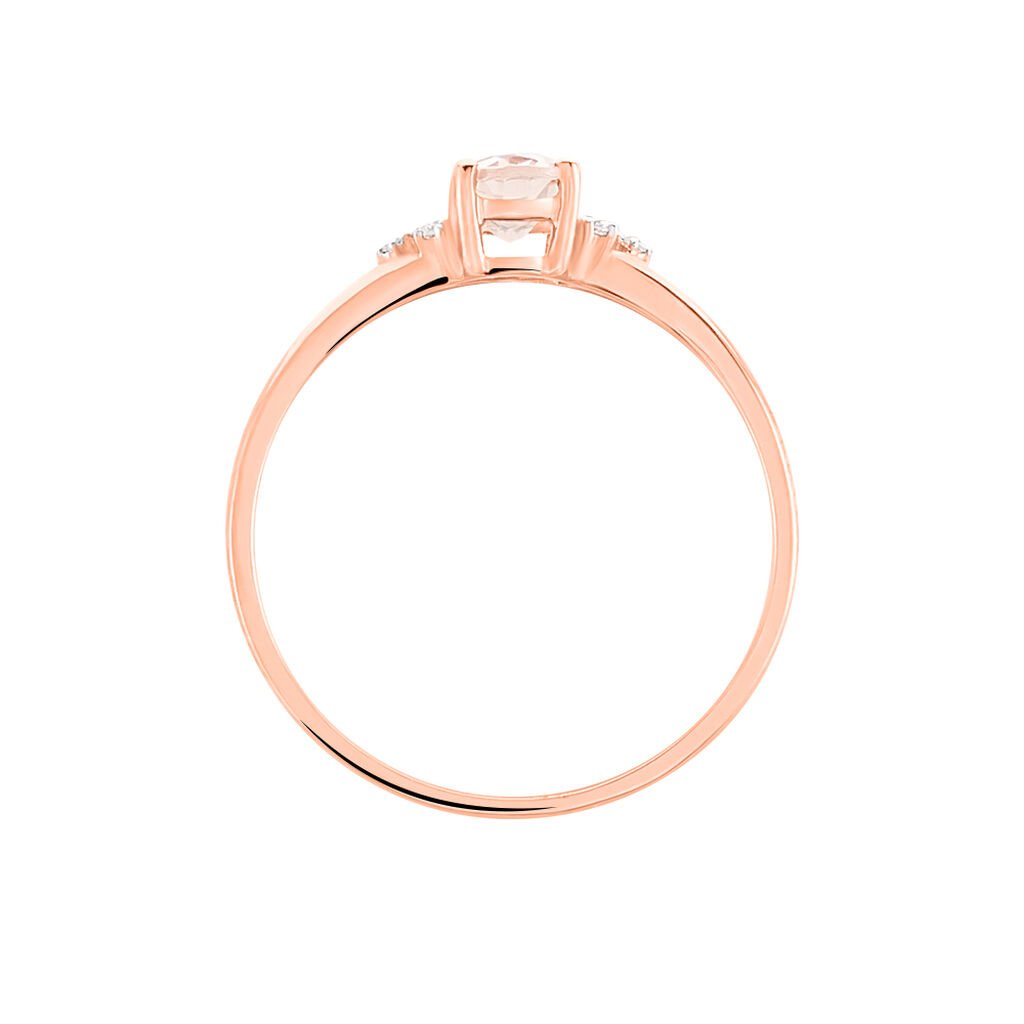 Bague Urbaine Or Rose Morganite Et Oxyde De Zirconium