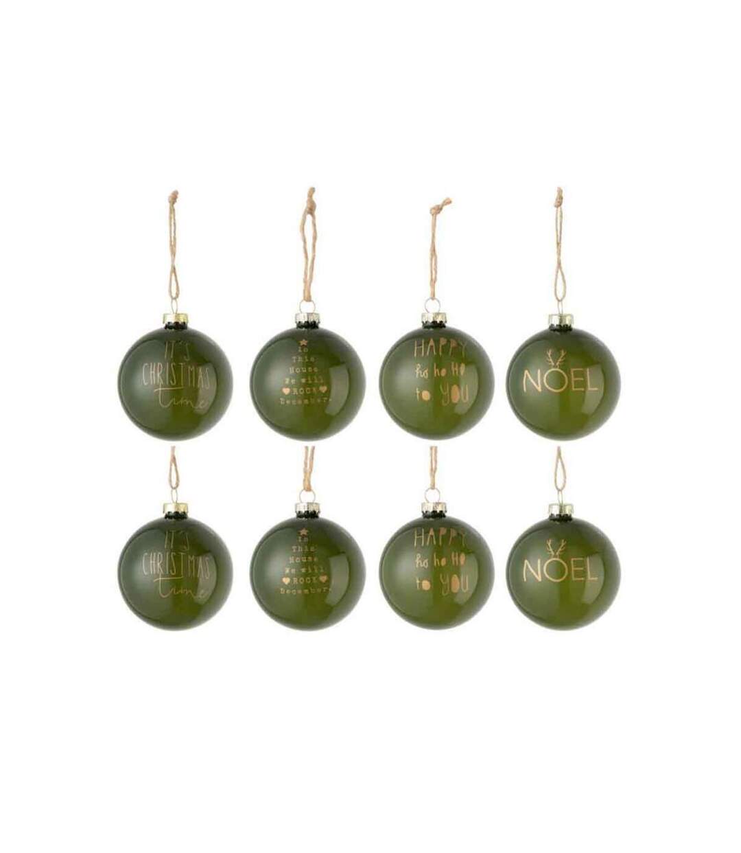 Paris Prix - Lot De 8 Boules De Noël xmas 8cm Vert