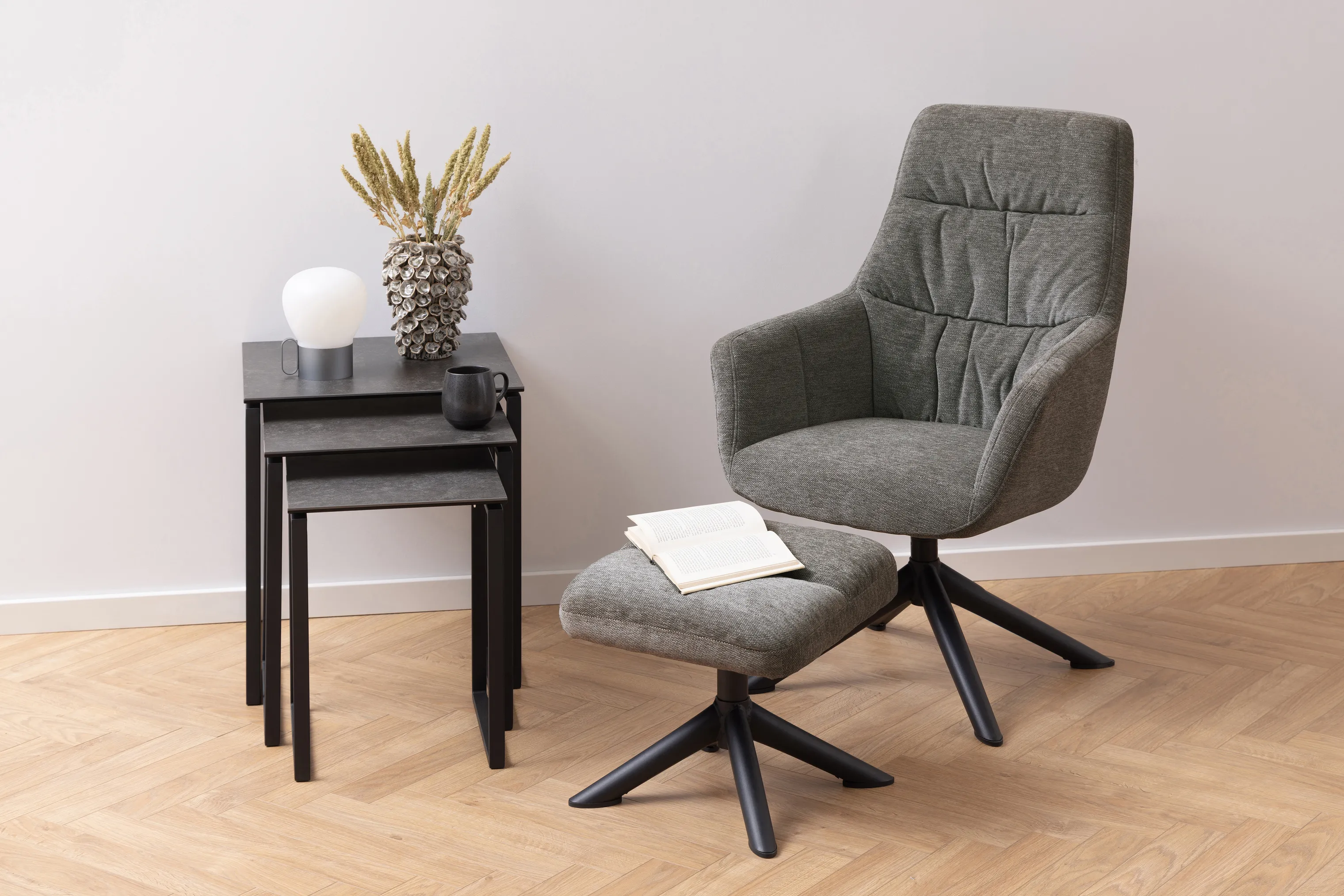CASA Living Heather Loungestol m. fodskammel