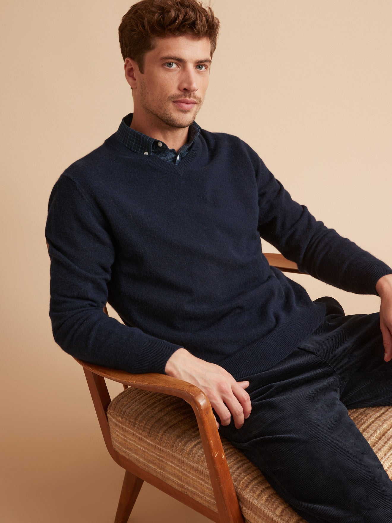 Pull col V homme - Collection Cachemire