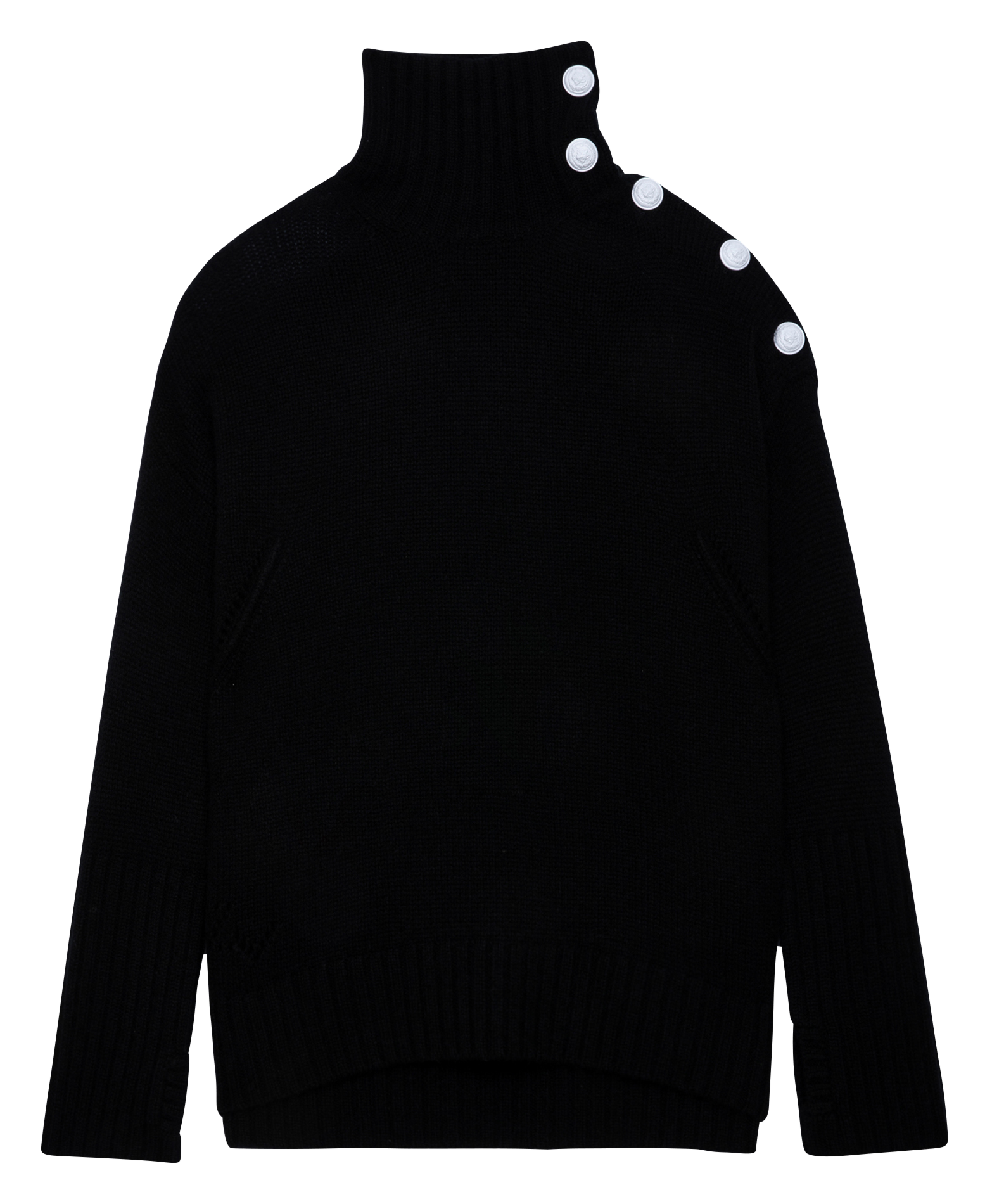 ALMA - Pull col roulé en cachemire | Noir