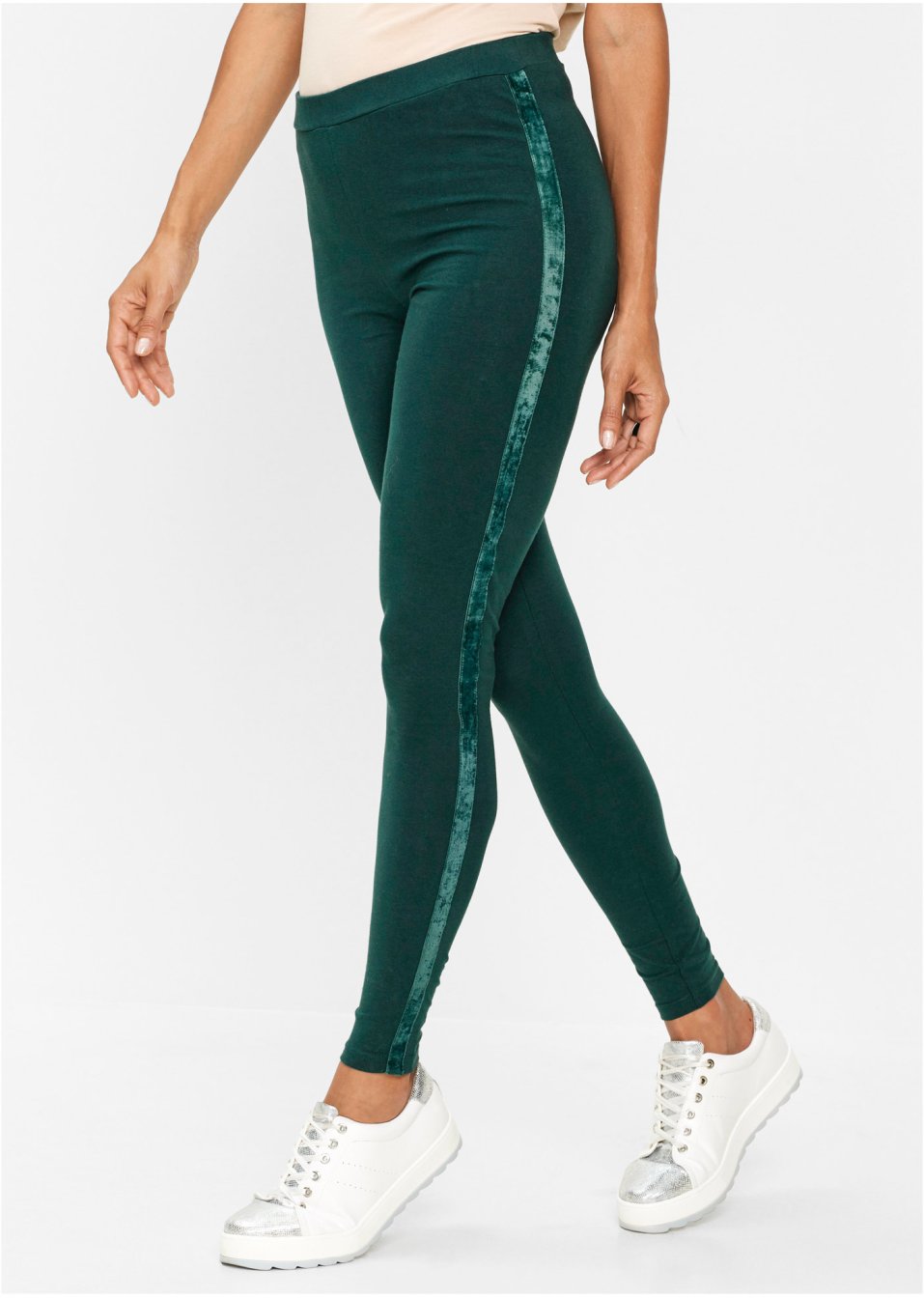 Legging avec bandes en velours