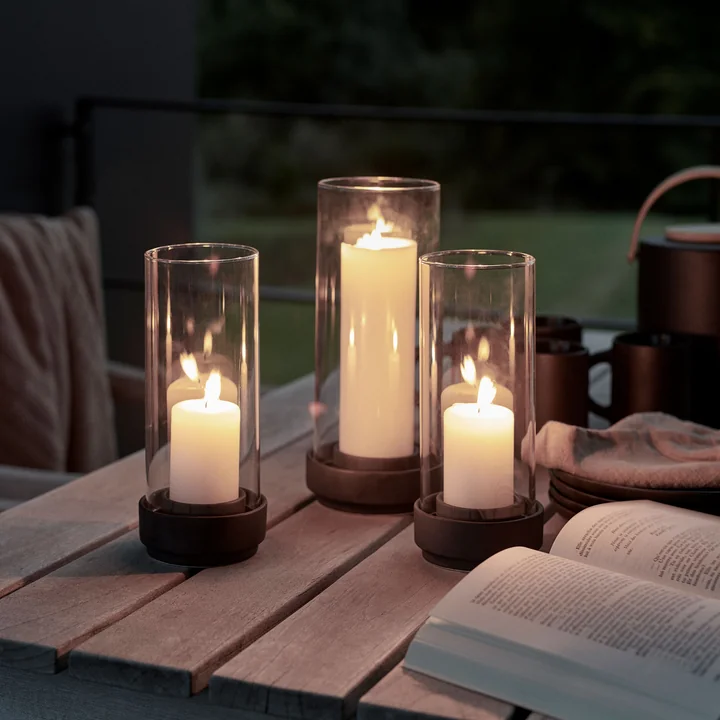Stelton - Hurricane Windlicht, H 29 cm, schwarz