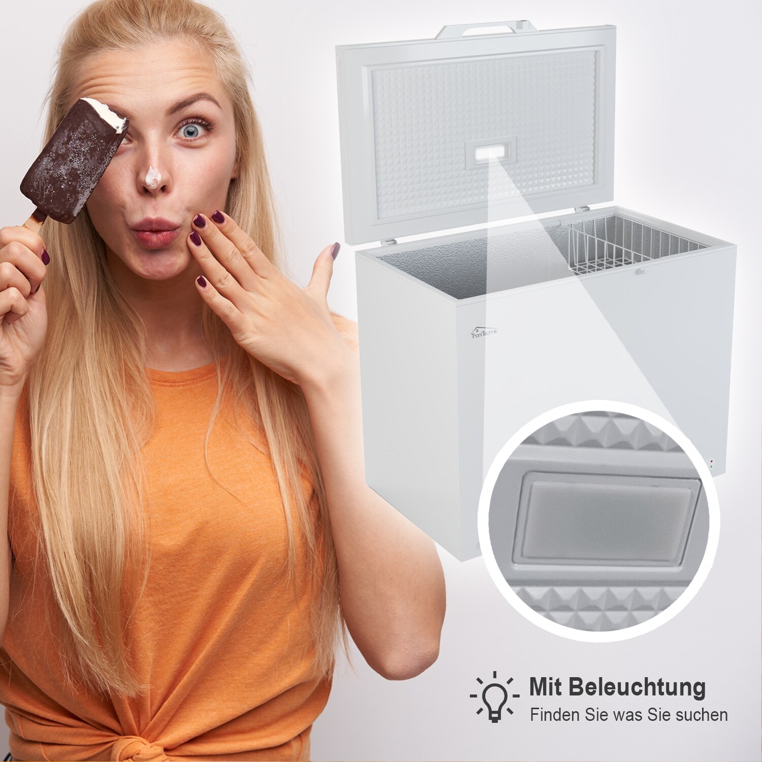 TroniTechnik® Gefriertruhe Kühltruhe BORGAR PRO mit 2in1 Gefrier- und Kühlfunktion | 290 Liter, 229kwh/Jahr | LED-Licht