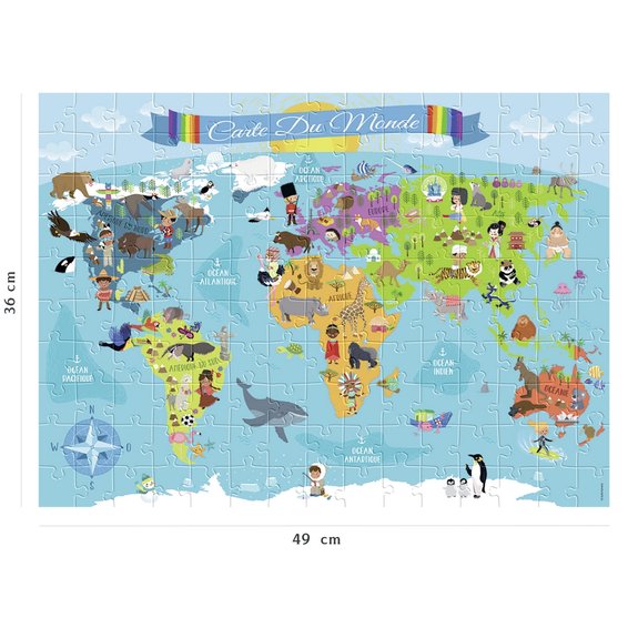 Puzzle 150 pièces - Carte du monde