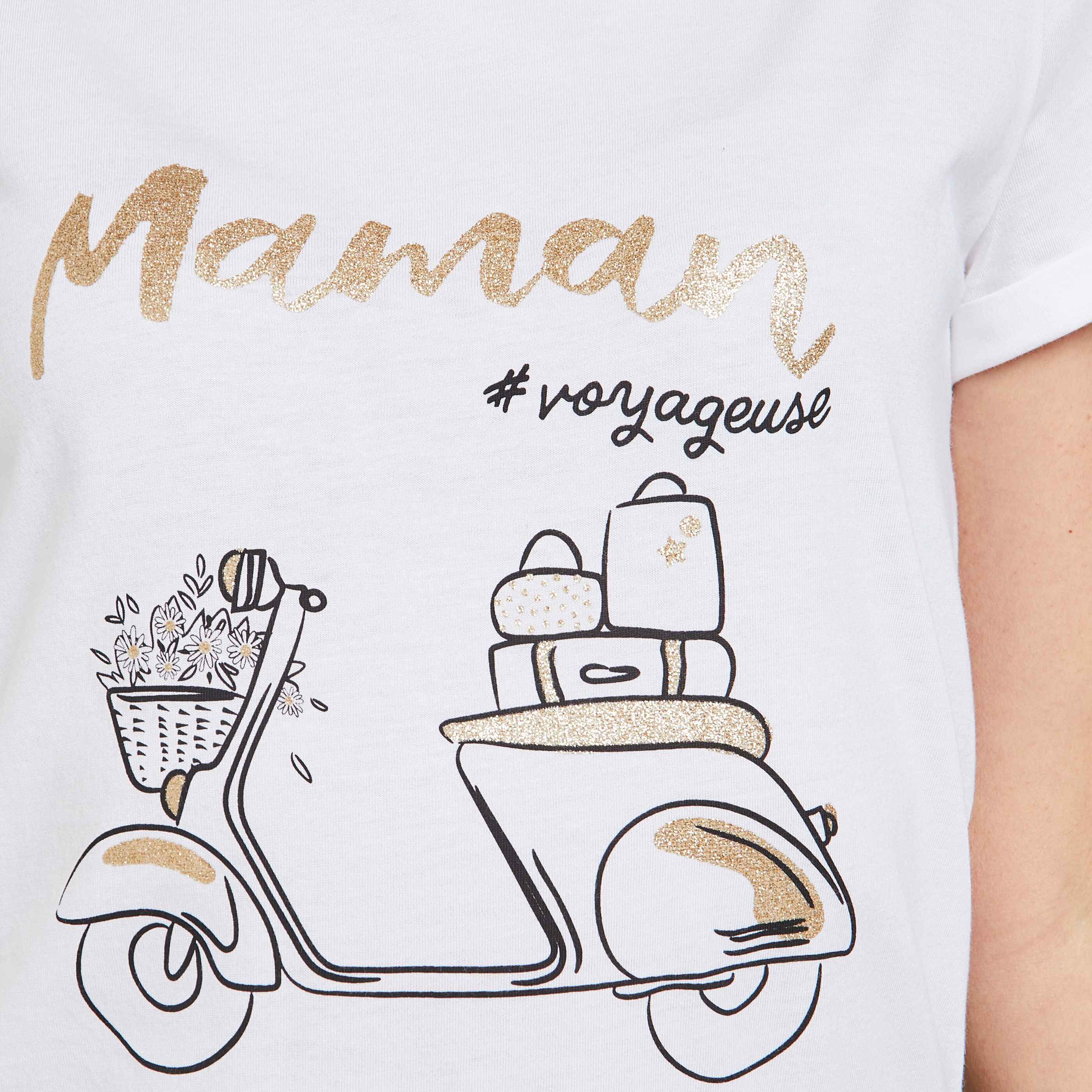 T-shirt à message femme - BLANC CASSE