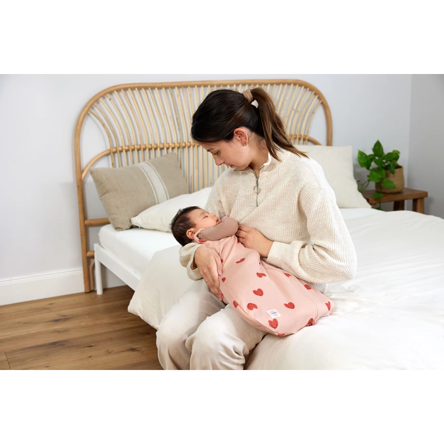 LÄSSIG Babyschlafsack Herz rosa