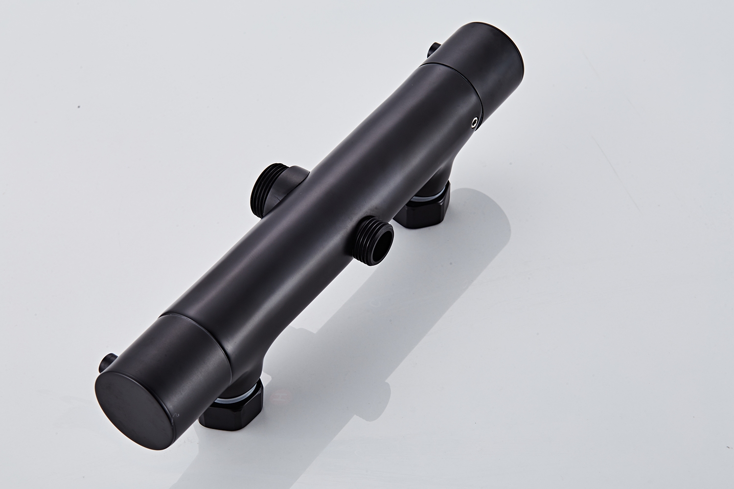 Saniclear Nero mat zwart opbouw regendouche 30cm met thermostaatkraan en 3 standen handdouche