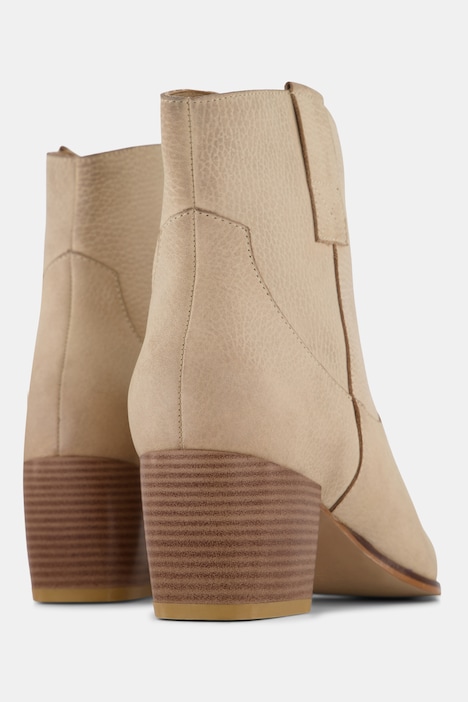 Leder-Stiefeletten, Nubukleder, Weite H