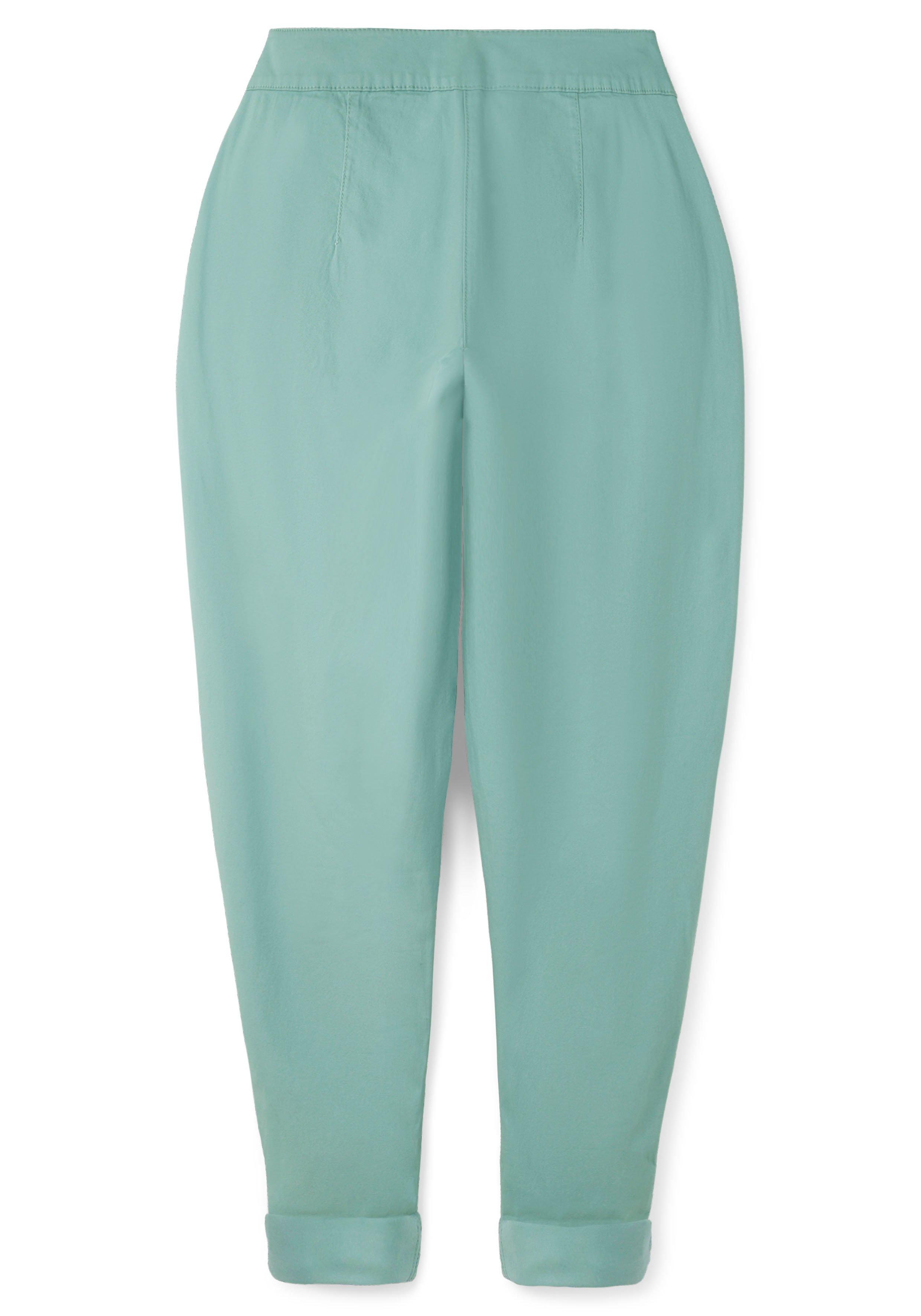 Twillhose OLIVIA mit Gürteldetail und Bundfalten
