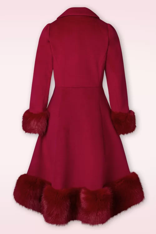 Hearts & Roses Lacey swing jas in bordeaux