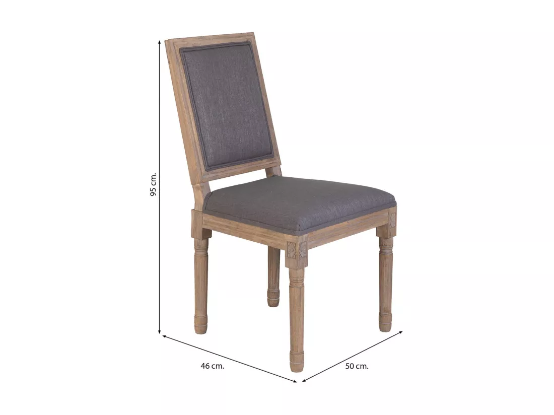 Chaise en bois rembourrée 50x46x95h cm