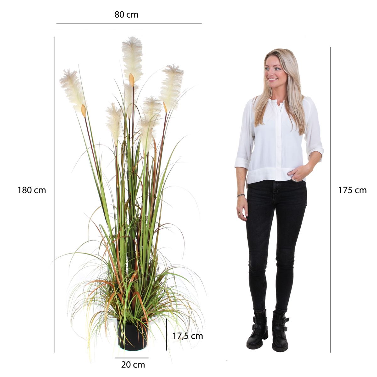 Mica decorations plante artificielle foxtail - 1x1x180 cm - pvc - vert