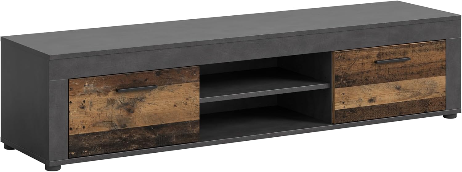 xonox.home Wohnzimmer Jam Lowboard TV-Board Wohnzimmerboard Medienmöbel TV-Bank TV-Schrank in Front Old Wood Nb. Korpus Matera Nb., ca.160x37x40 cm