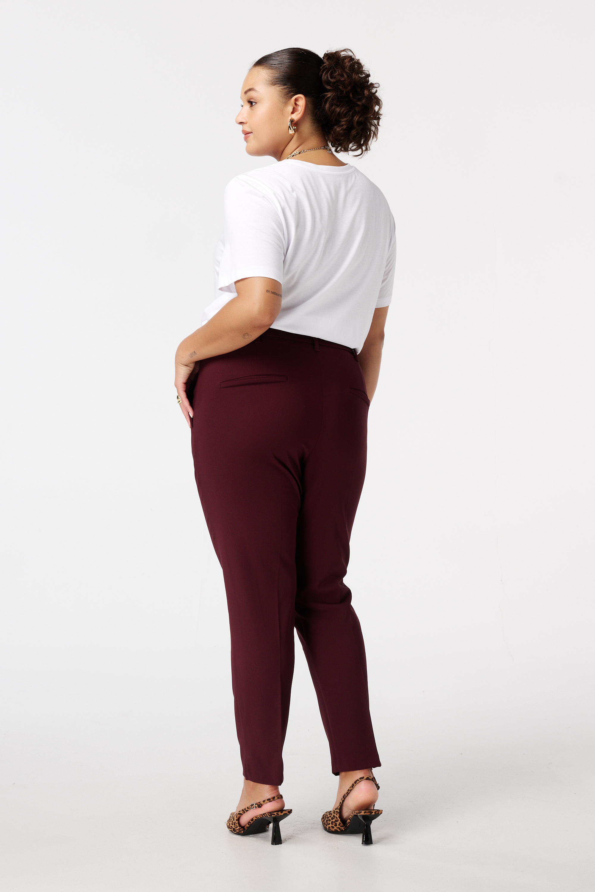 Straight leg pantalon Bordeaux